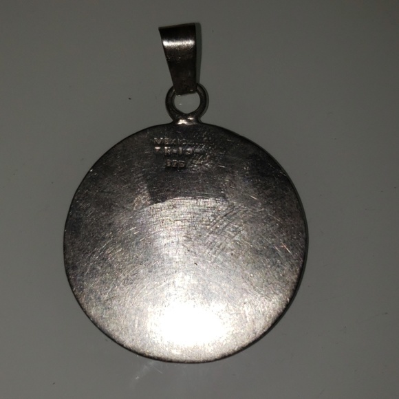 925 Silver Aztec Calendar Medallion - Picture 2 of 2